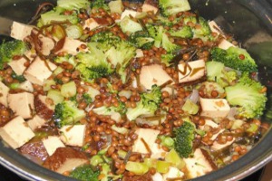 Tarbotfilet met rode linzen en broccoli